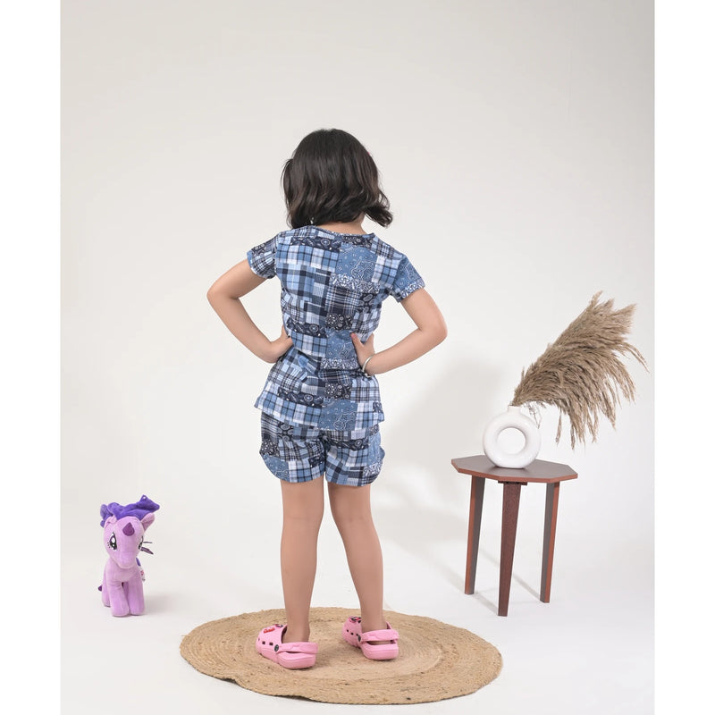 Stylish Girls Loungewear –  Drop Shoulder Top & Shorts Set