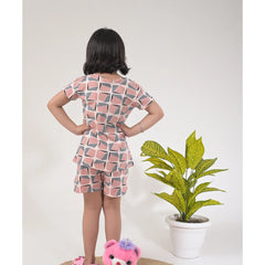 Stylish Girls Loungewear –  Drop Shoulder Top & Shorts Set