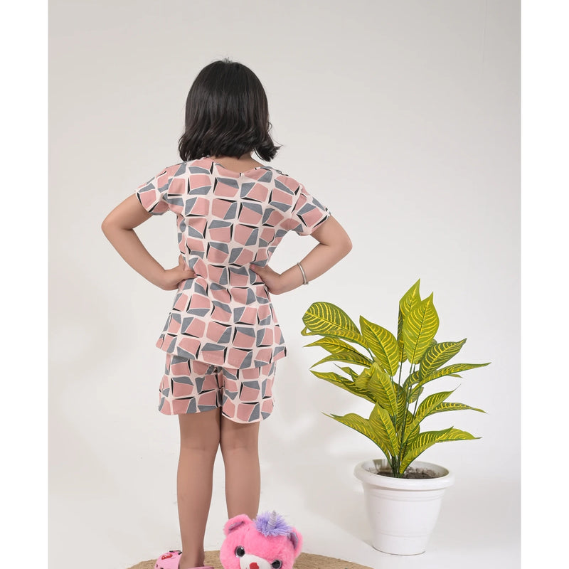 Stylish Girls Loungewear –  Drop Shoulder Top & Shorts Set