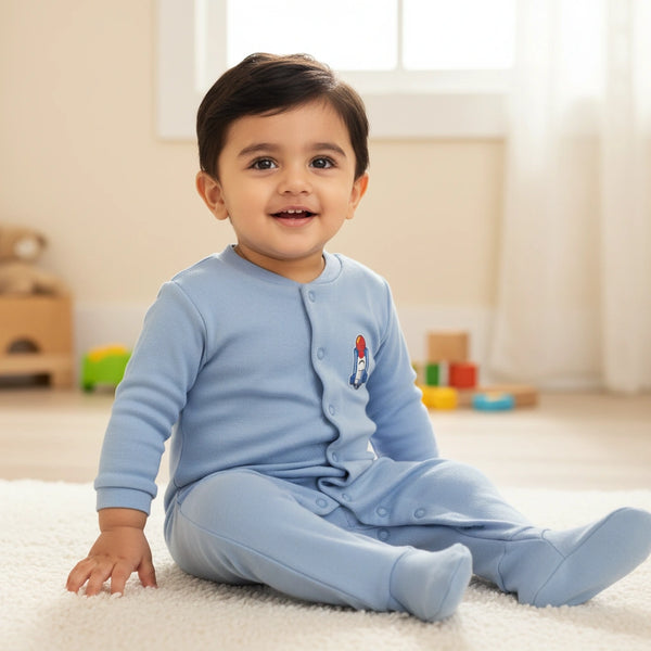 Premium Baby Sleepsuits (Set of 3) – Soft Breathable Cotton
