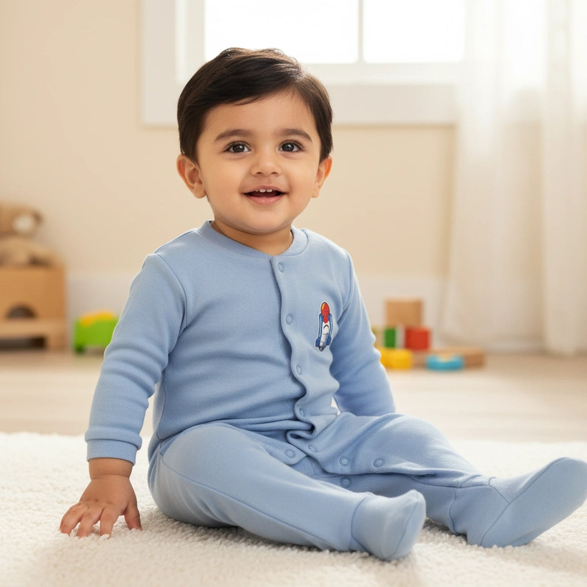 Premium Baby Sleepsuits (Set of 3) – Soft Breathable Cotton