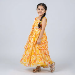 Girls Printed long dress – Stylish Summer Casual dress Outfit for Kids