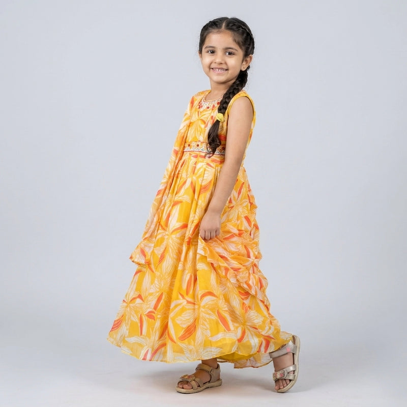 Girls Printed long dress – Stylish Summer Casual dress Outfit for Kids