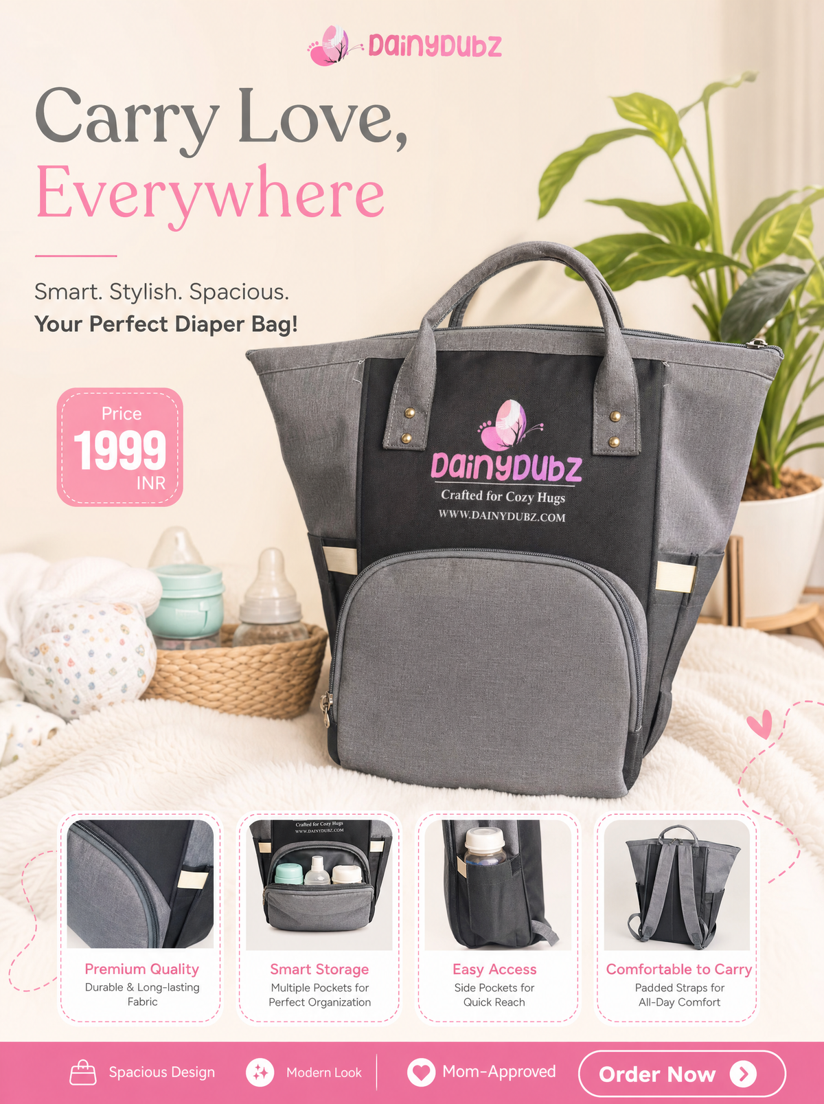 DainyDubz Diaper Bag free gift