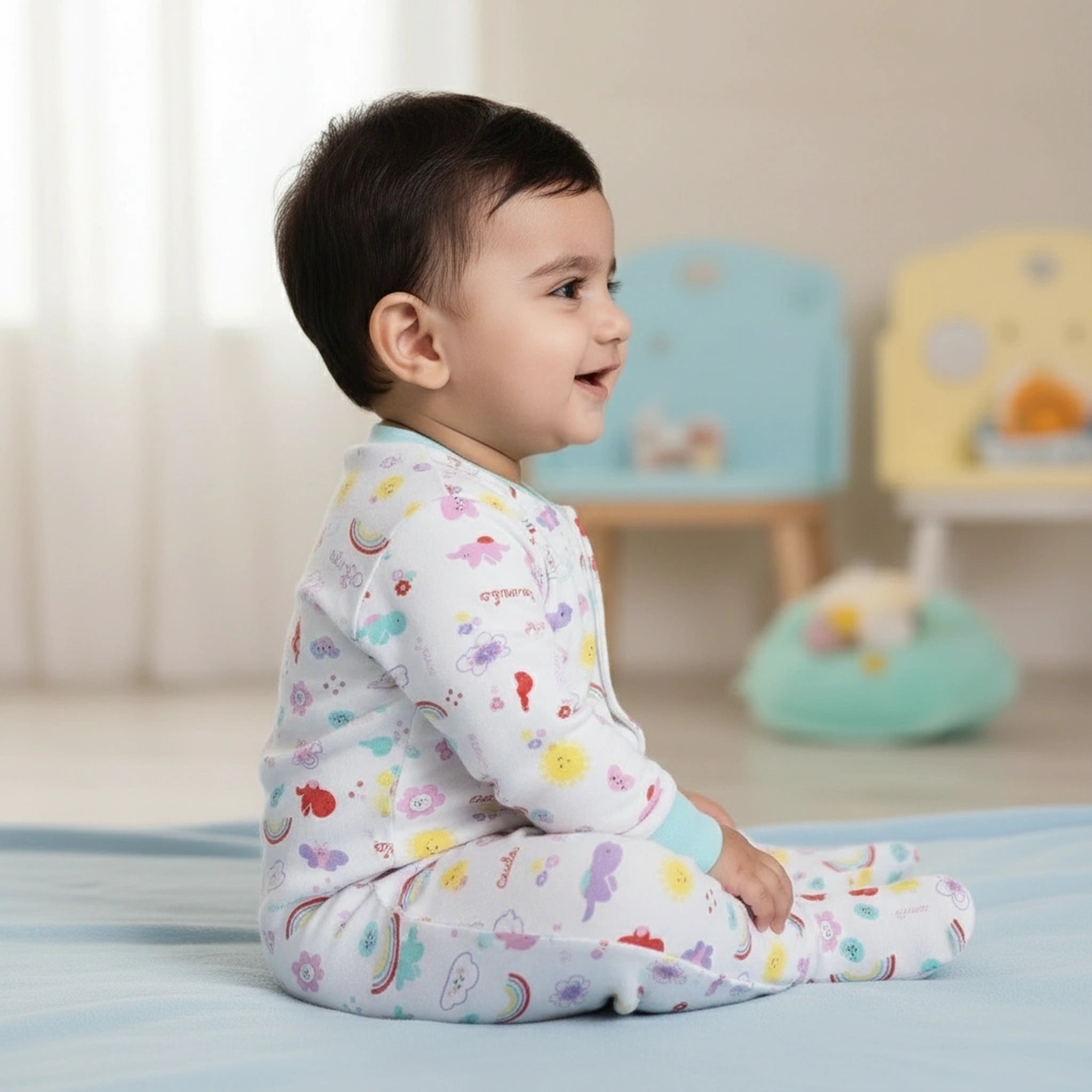 Premium Baby Sleepsuits (Set of 3) – Soft Breathable Cotton