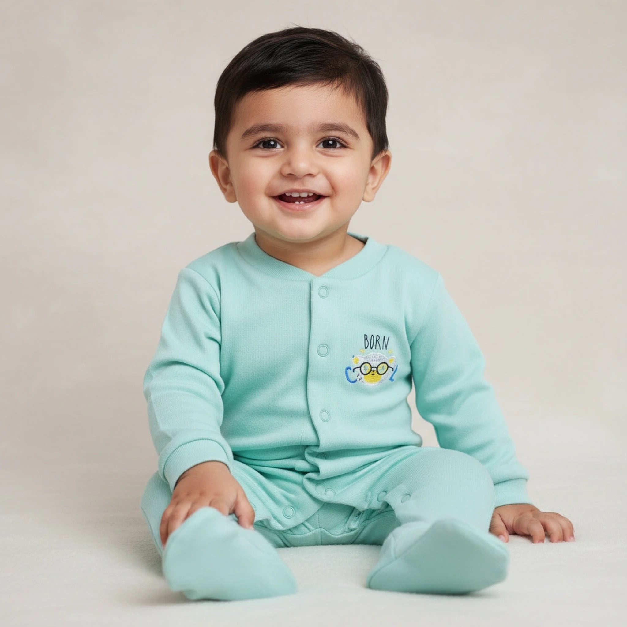 Premium Baby Sleepsuits (Set of 3) – Soft Breathable Cotton