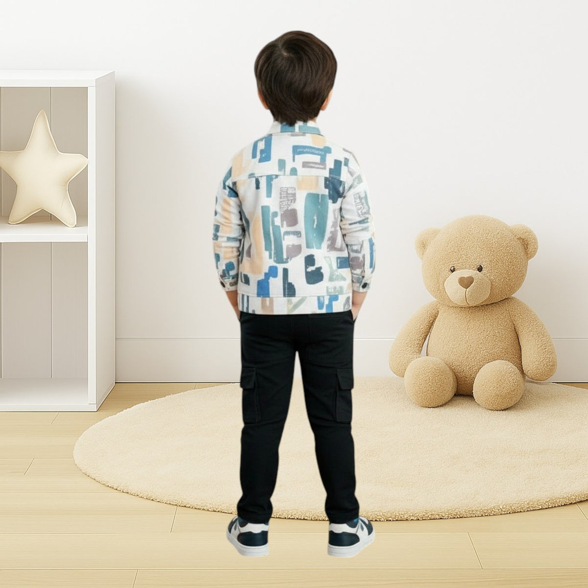 Boys Printed Shirt with Black Pants – Stylish Kids Casual Outfit - image 3