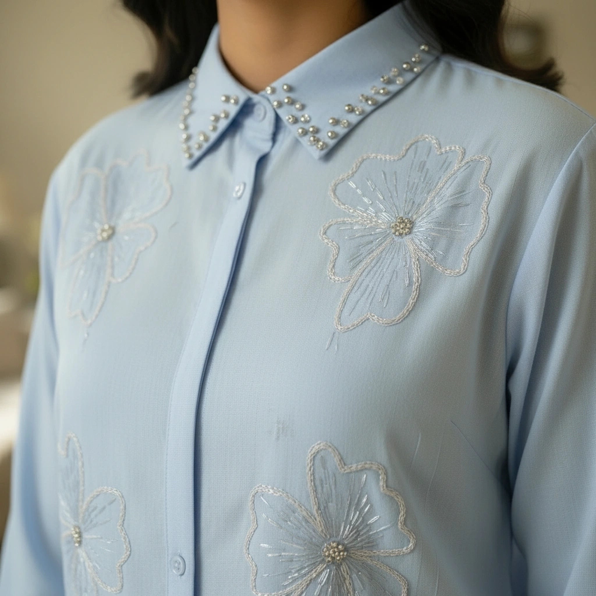 Embroidered Shirt for Women – Elegant Party & Formal Wear