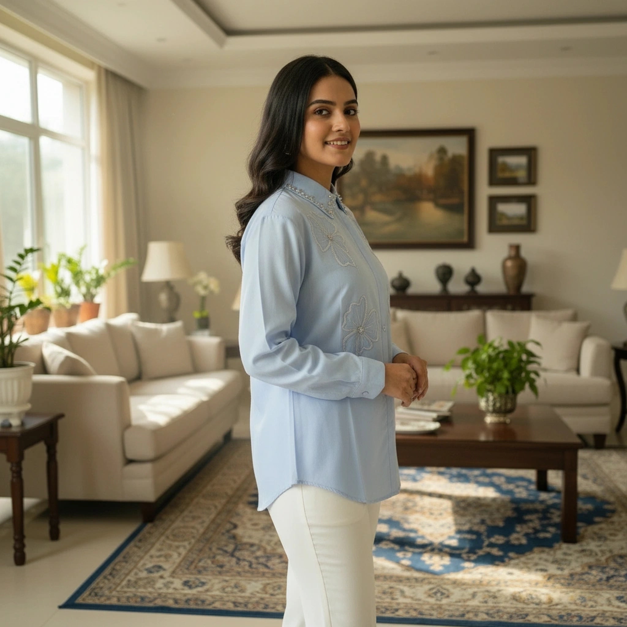 Embroidered Shirt for Women – Elegant Party & Formal Wear