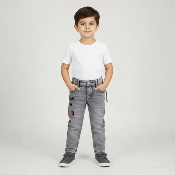 Boys Grey Denim Jeans – Stylish Fit Kids Jeans