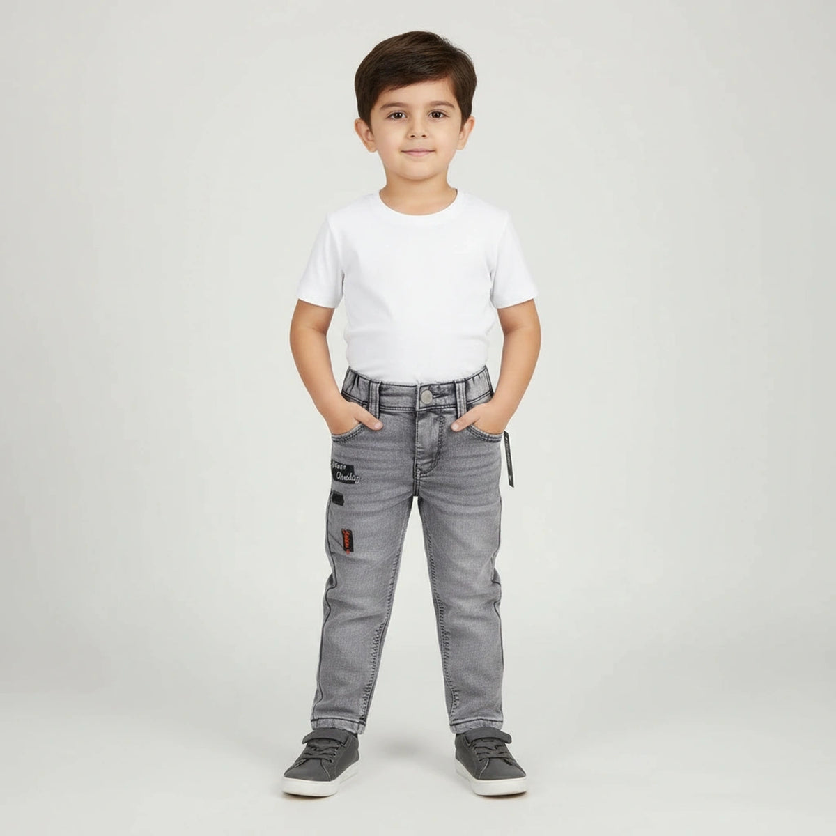 Boys Grey Denim Jeans – Stylish Fit Kids Jeans - image 1