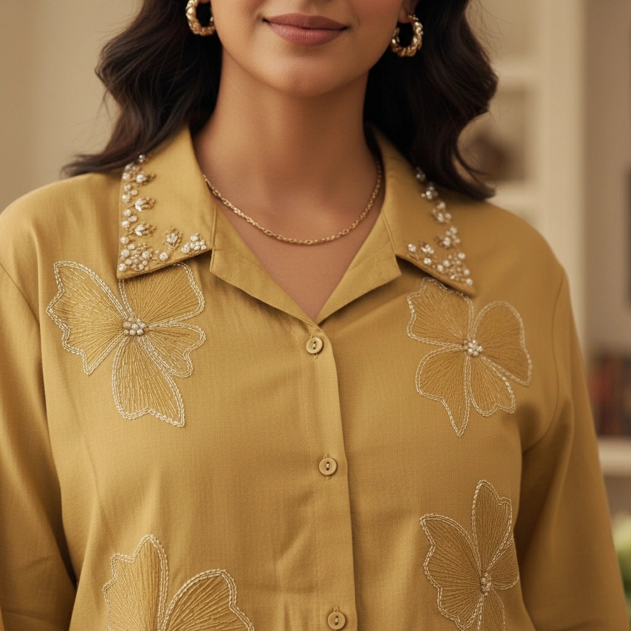 Embroidered Shirt for Women – Elegant Party & Formal Wear