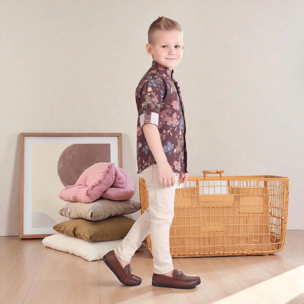 Boys Floral Shirt with Pants – Stylish Kids Casual Outfit