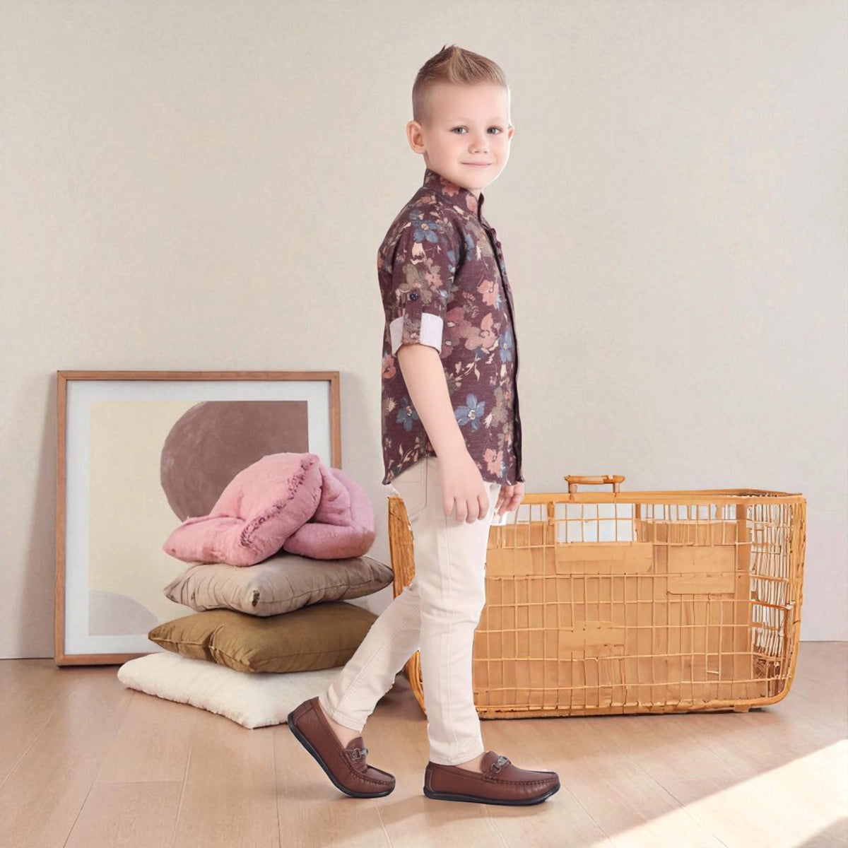 Boys Floral Shirt with Pants – Stylish Kids Casual Outfit - image 3