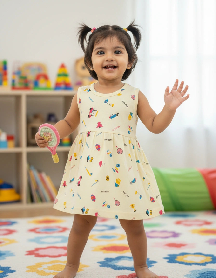 Pack of 2 Summer Frocks for Girls - 100% Pure Cotton, Soft & Stylish