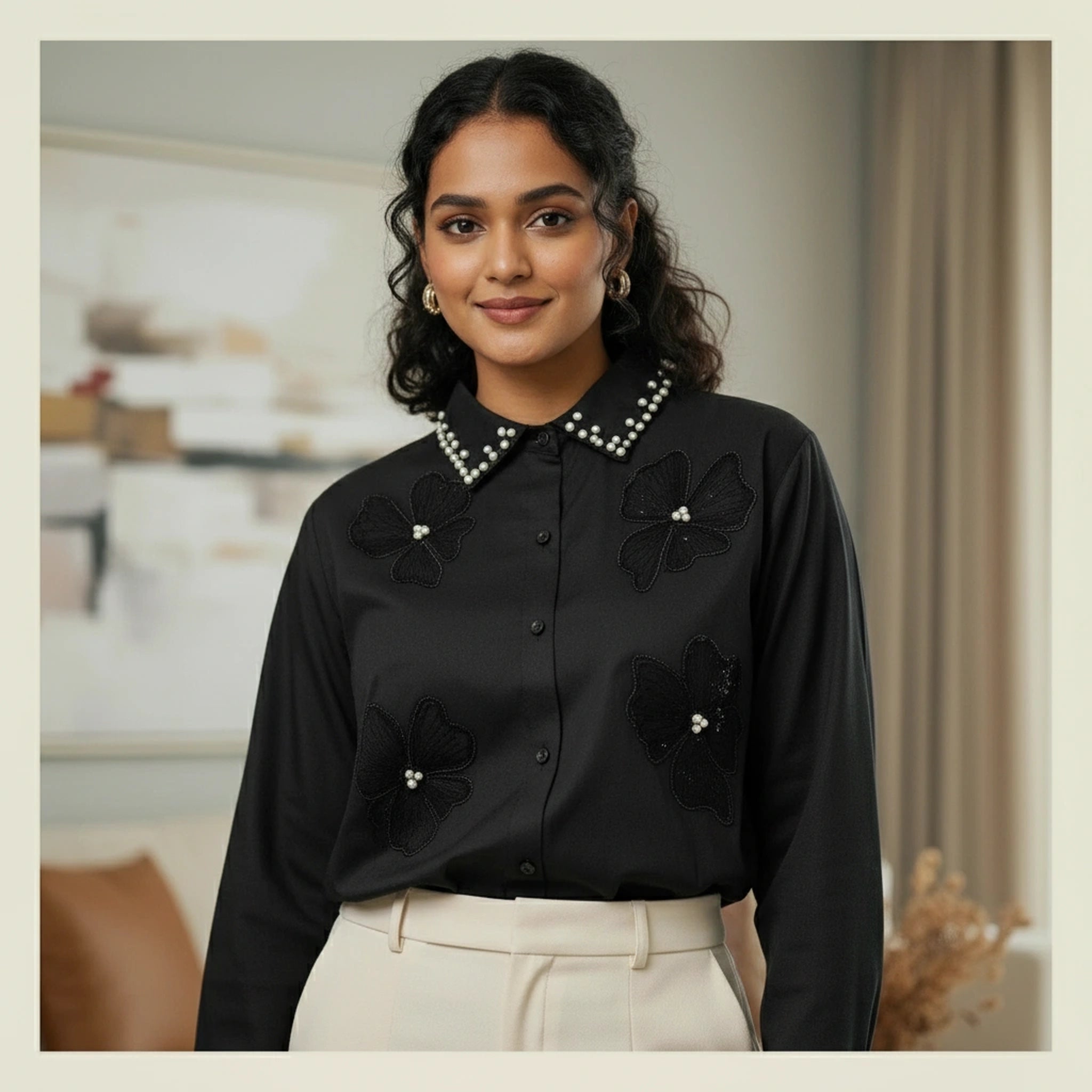 Embroidered Shirt for Women – Elegant Party & Formal Wear