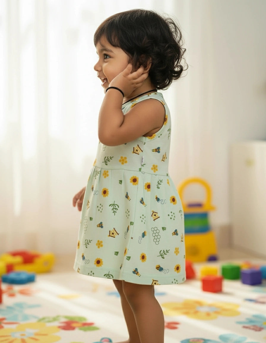 Pack of 2 Summer Frocks for Girls - 100% Pure Cotton, Soft & Stylish