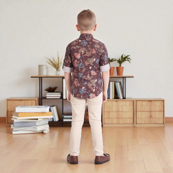Boys Floral Shirt with Pants – Stylish Kids Casual Outfit