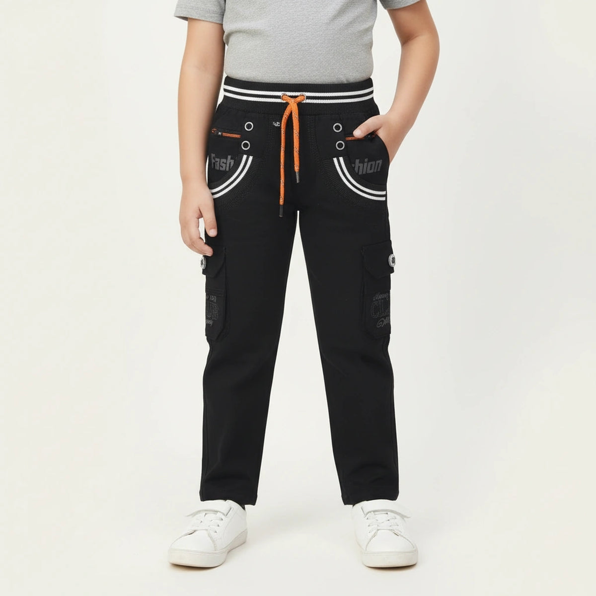 Boys Black Jogger Jeans – Stylish Cargo Pocket Kids Pants - image 1
