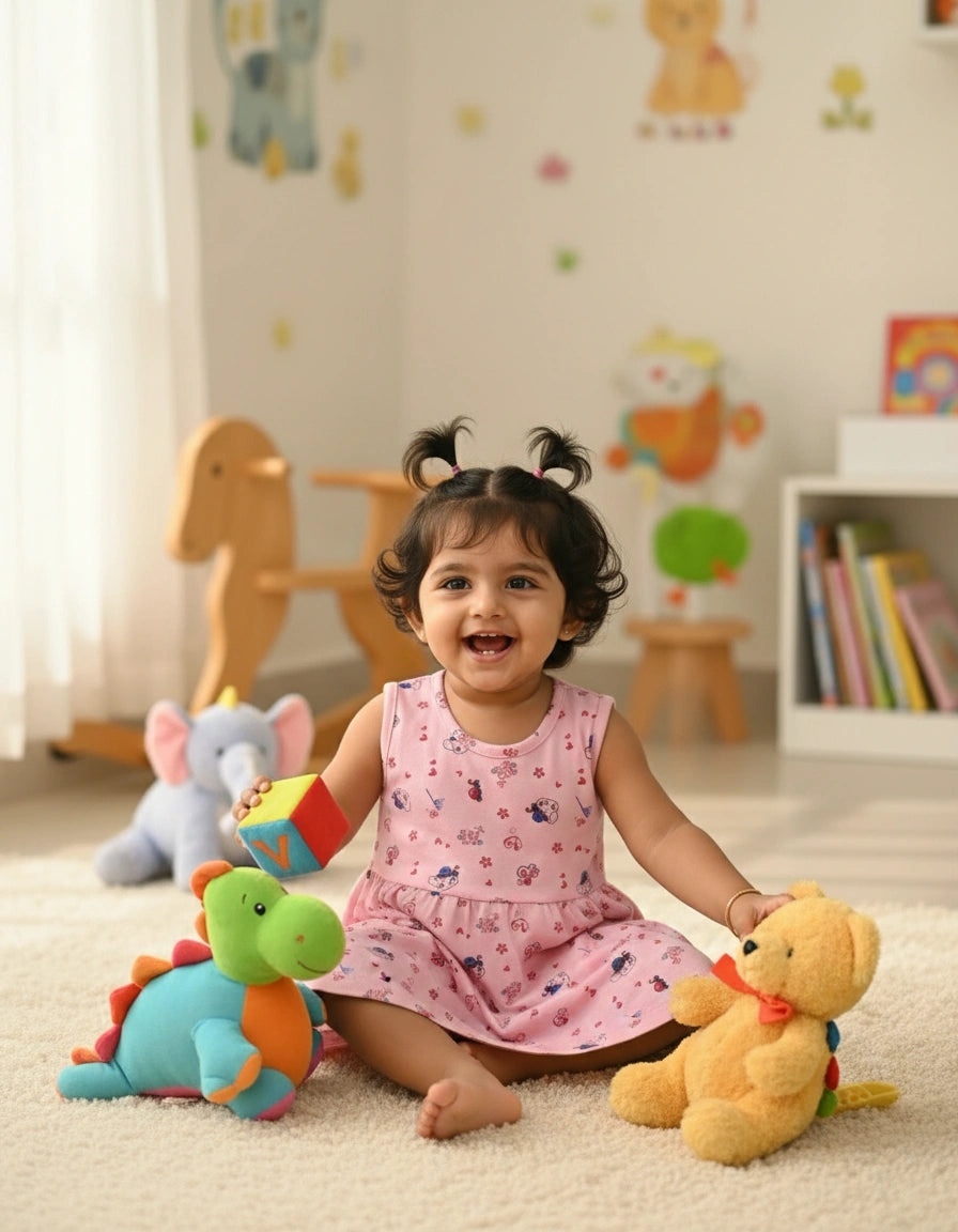 Pack of 2 Summer Frocks for Girls - 100% Pure Cotton, Soft & Stylish