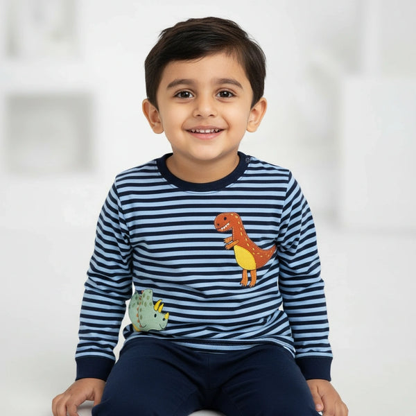 Baby Boys Outfit Set - Soft Striped  T-Shirt and Trousers