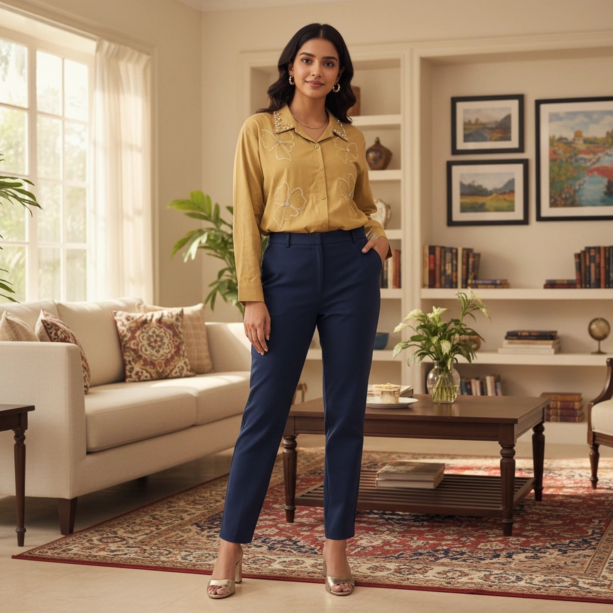 Embroidered Shirt for Women – Elegant Party & Formal Wear