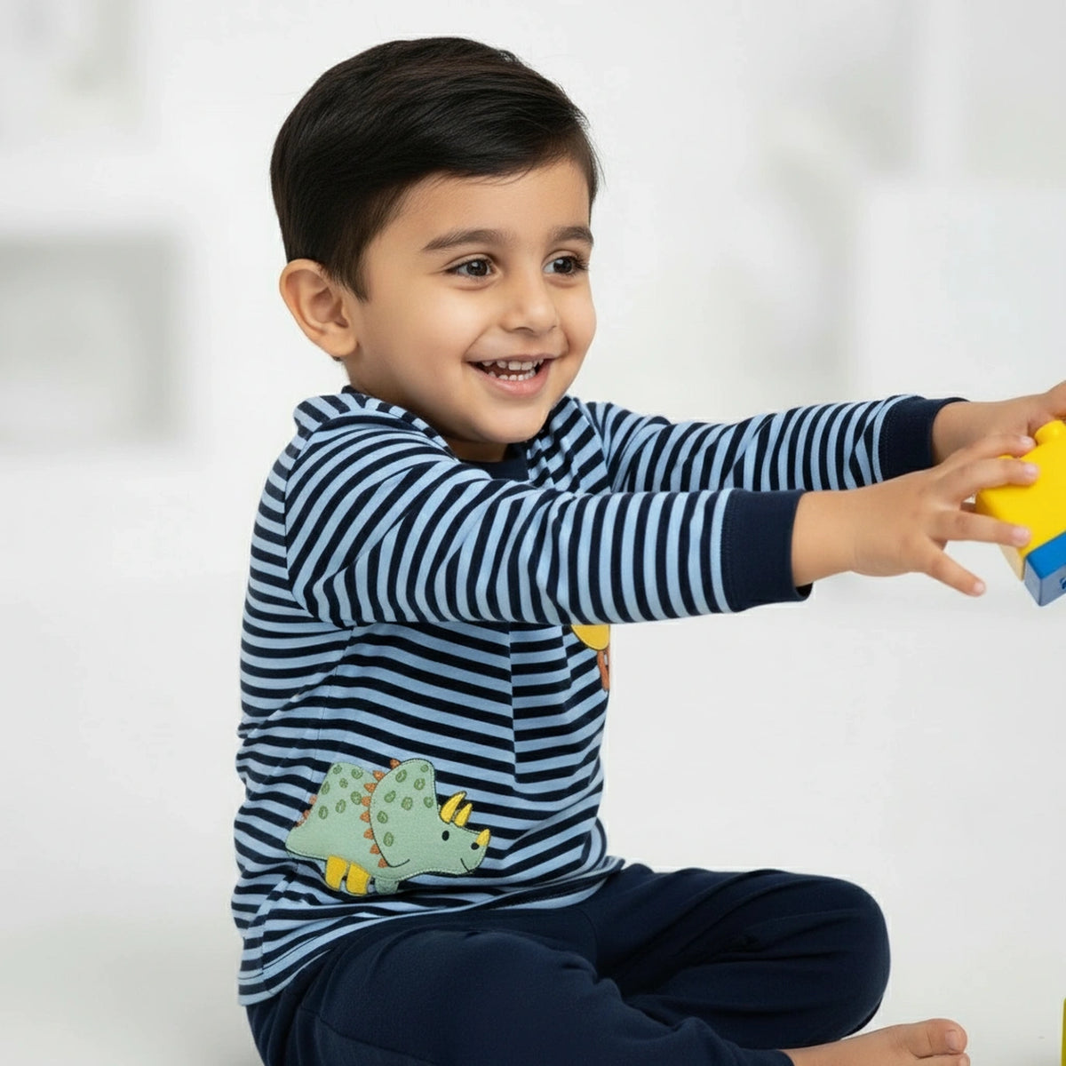 Baby Boys Outfit Set - Soft Striped  T-Shirt and Trousers - image 2