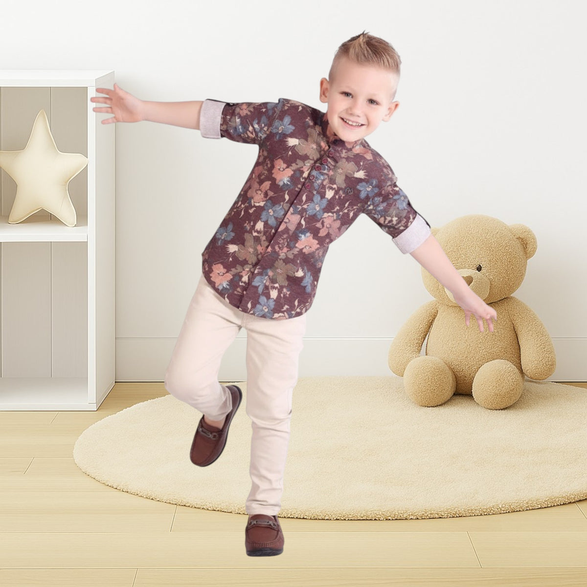 Boys Floral Shirt with Pants – Stylish Kids Casual Outfit - image 1