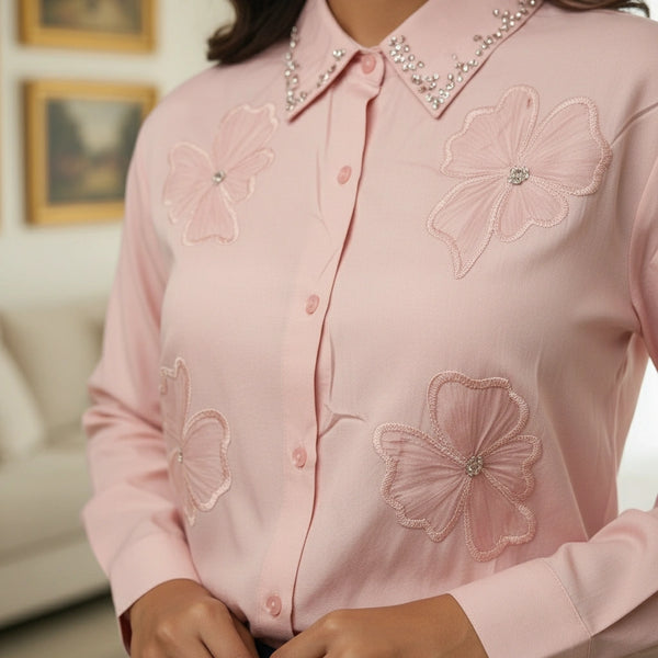 Embroidered Shirt for Women – Elegant Party & Formal Wear