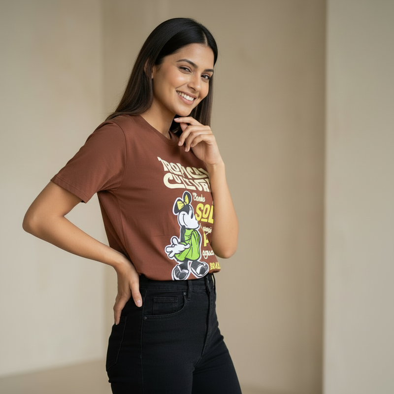 Women’s Tropical Culture Graphic T-Shirt – Casual Printed Cotton Tee