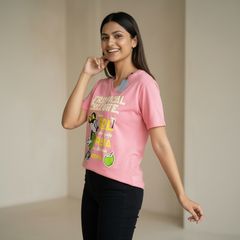 Women’s Tropical Culture Graphic T-Shirt – Casual Printed Cotton Tee