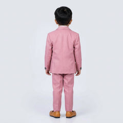 Boys Pink Formal and Wedding Suit Set with Blazer, Waistcoat, Tie and Trousers