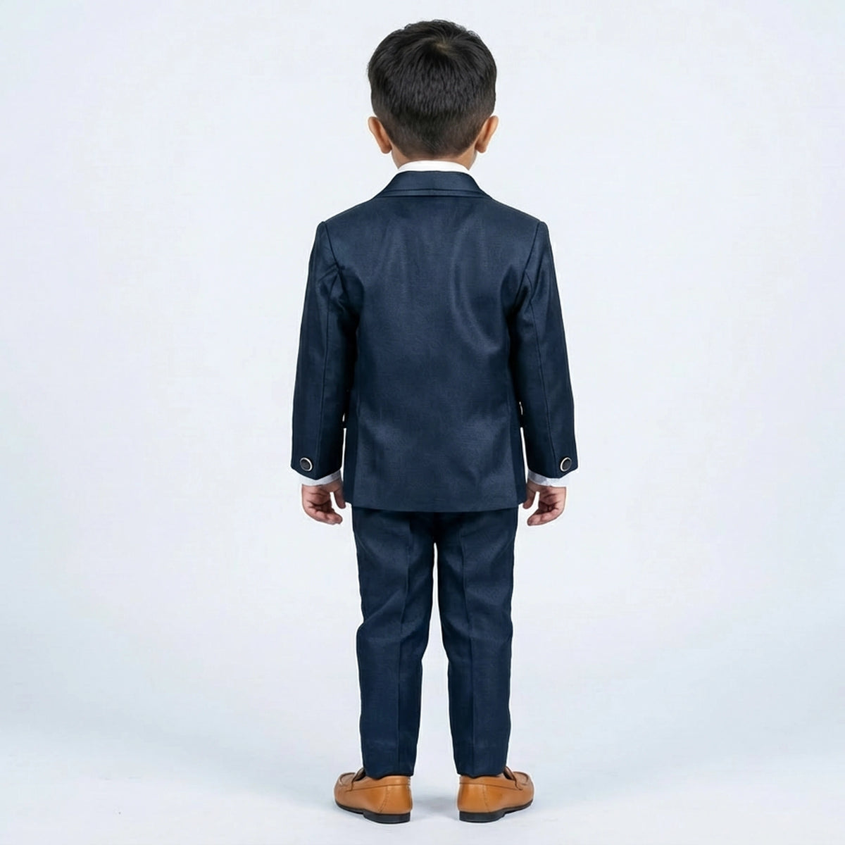 Boys Navy Blue Formal Suit Set with Blazer, Waistcoat, Tie and Trousers - image 4
