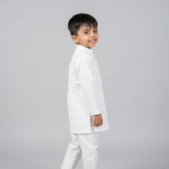 Little boy wearing white kurta pajama set kids traditional ethnic festive outfit