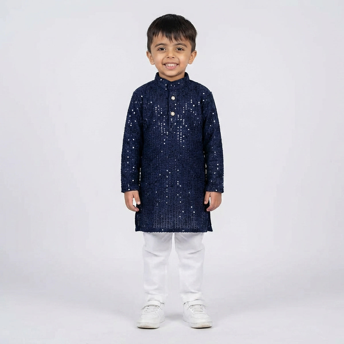 Boys Red Embroidered Kurta Pajama Set – Traditional Festive Ethnic Wear for Kids - KD-B-ETH-10014 - image 3