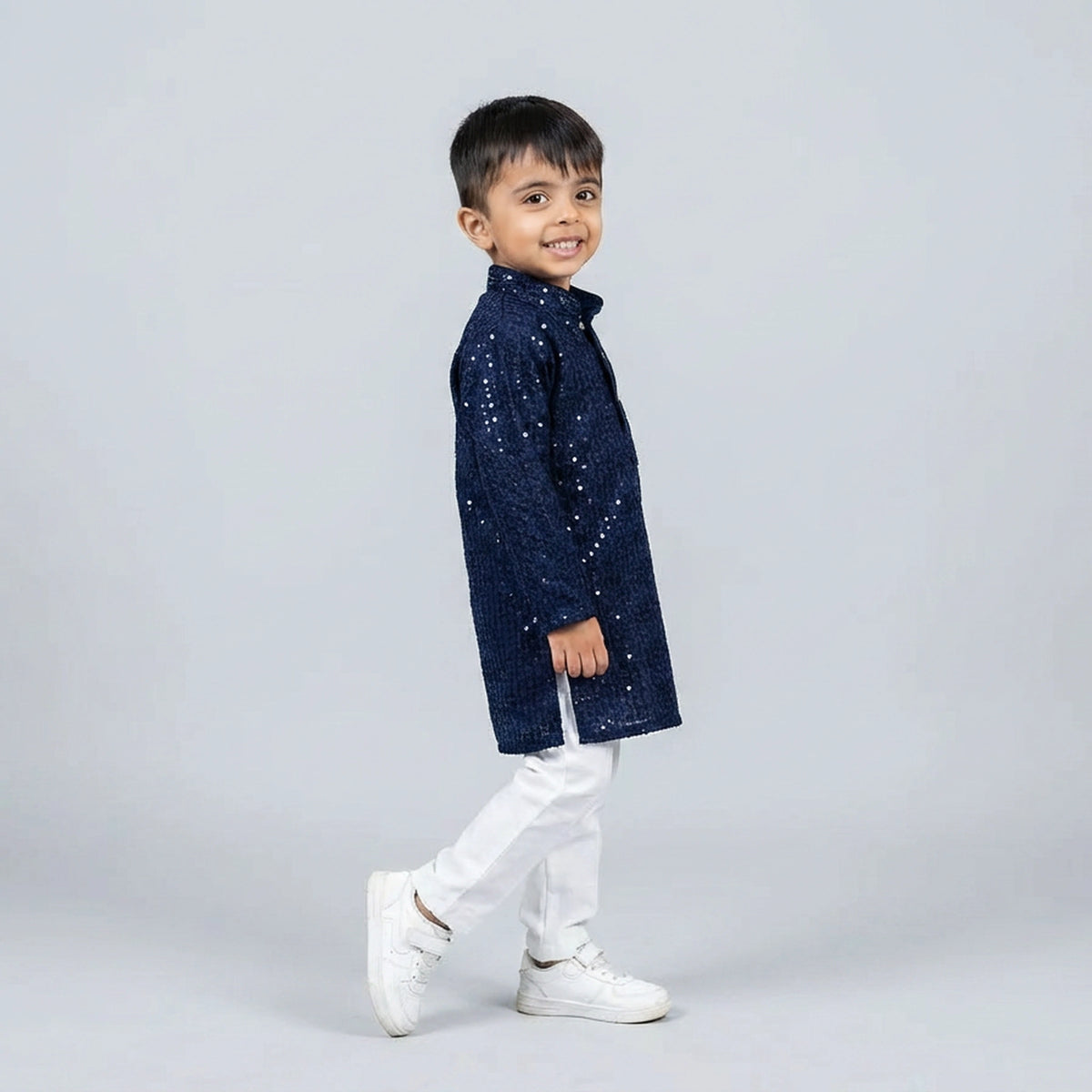 Boys Red Embroidered Kurta Pajama Set – Traditional Festive Ethnic Wear for Kids - KD-B-ETH-10014 - image 4
