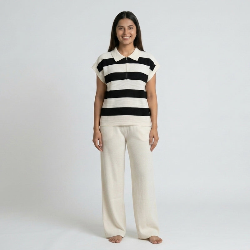 Women's Striped Knit Coord Set