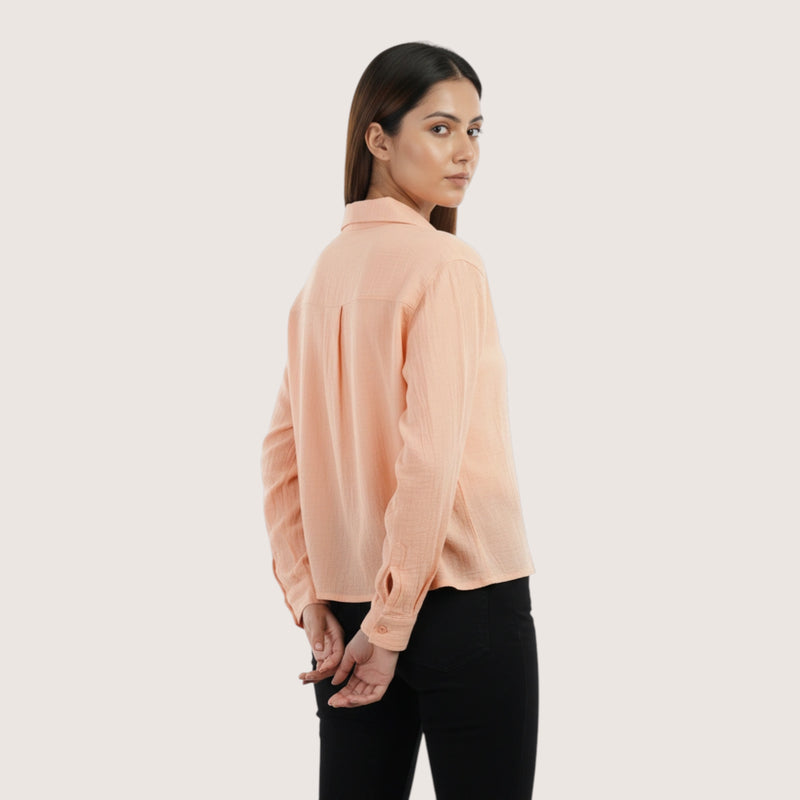 Women’s 2-Piece Layering Set – Overshirt + White Ribbed Cami Top