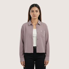 Women’s 2-Piece Layering Set – Overshirt + White Ribbed Cami Top