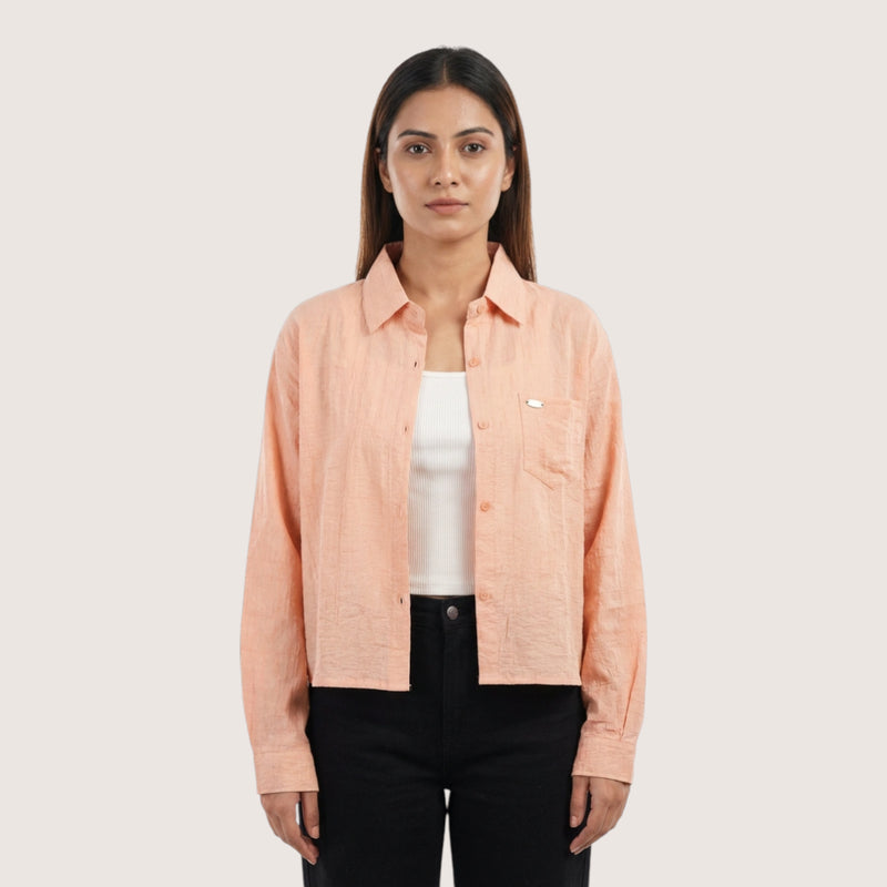 Women’s 2-Piece Layering Set – Overshirt + White Ribbed Cami Top
