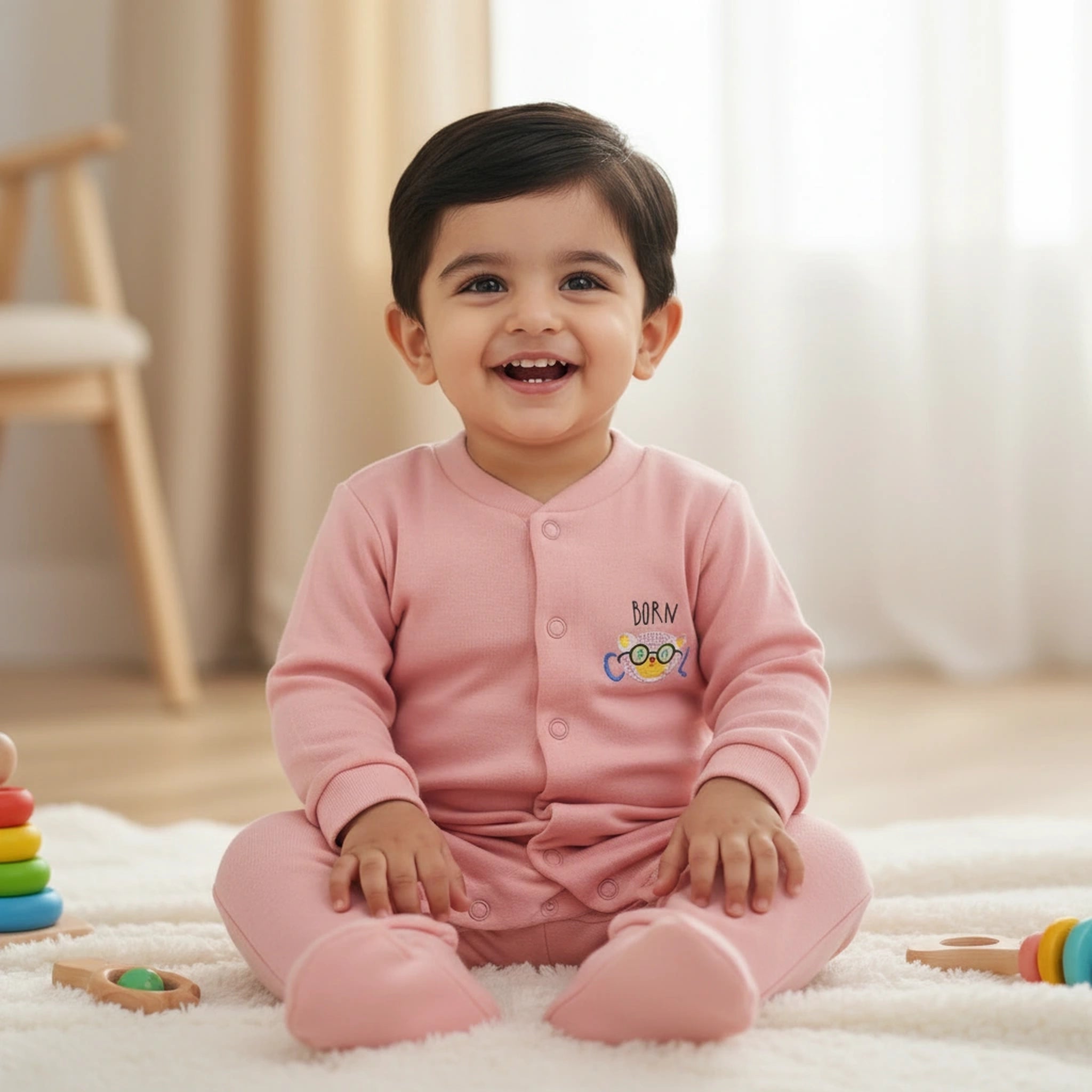 Premium Baby Sleepsuits (Set of 3) – Soft Breathable Cotton
