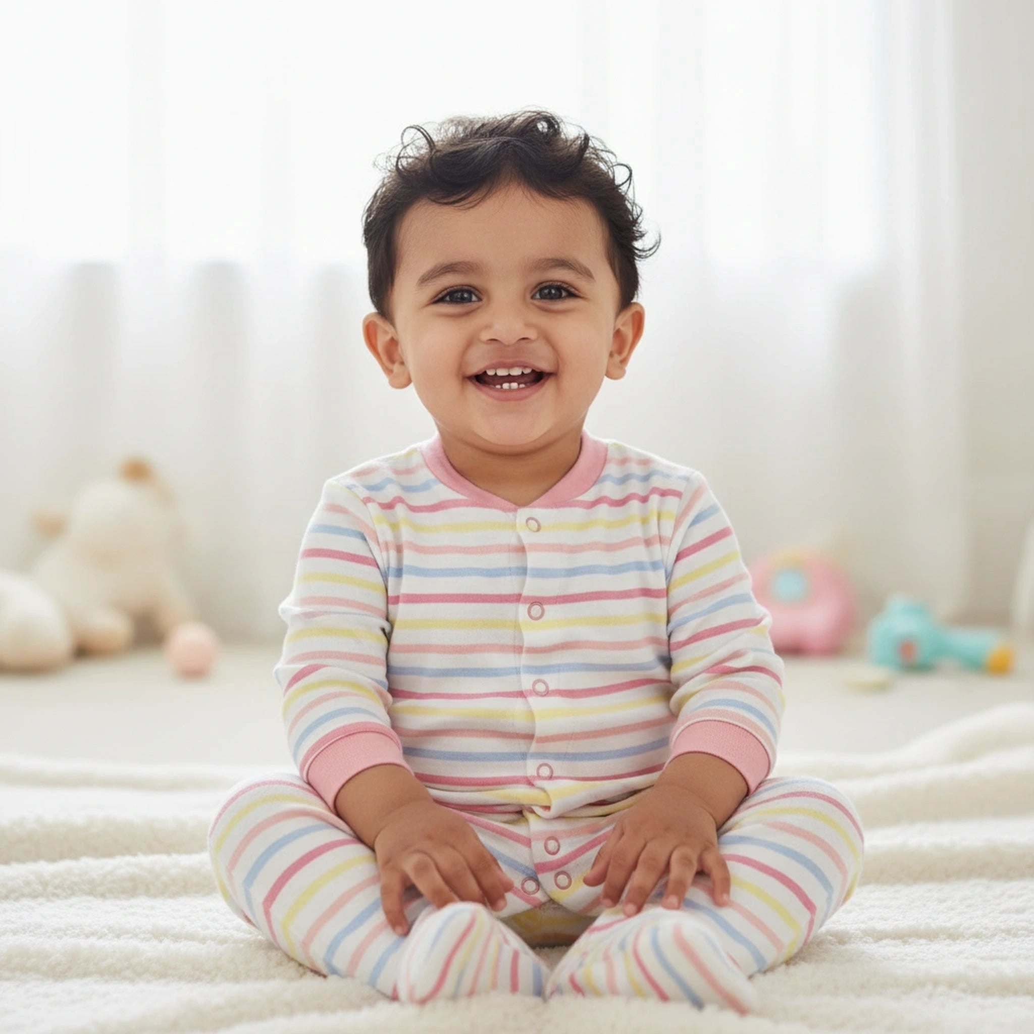 Premium Baby Sleepsuits (Set of 3) – Soft Breathable Cotton