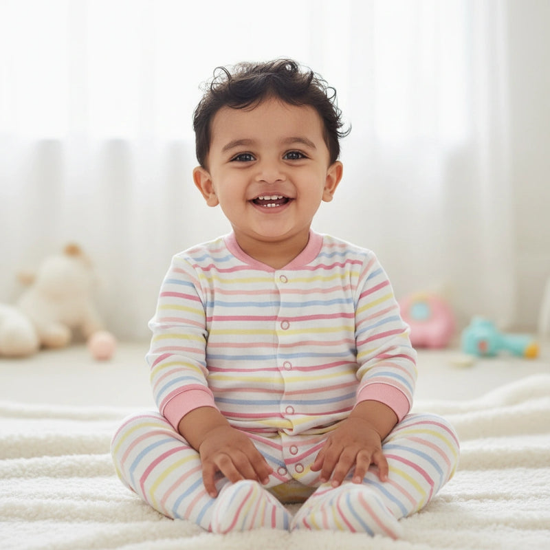 Premium Baby Sleepsuits (Set of 3) – Soft Breathable Cotton
