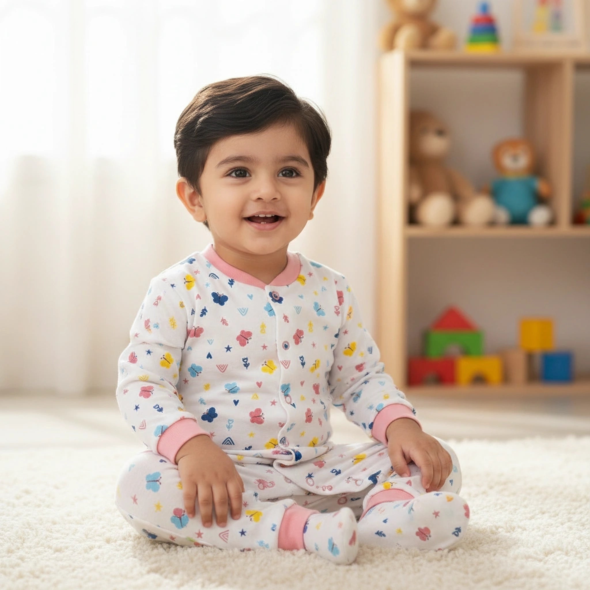 Premium Baby Sleepsuits (Set of 3) – Soft Breathable Cotton