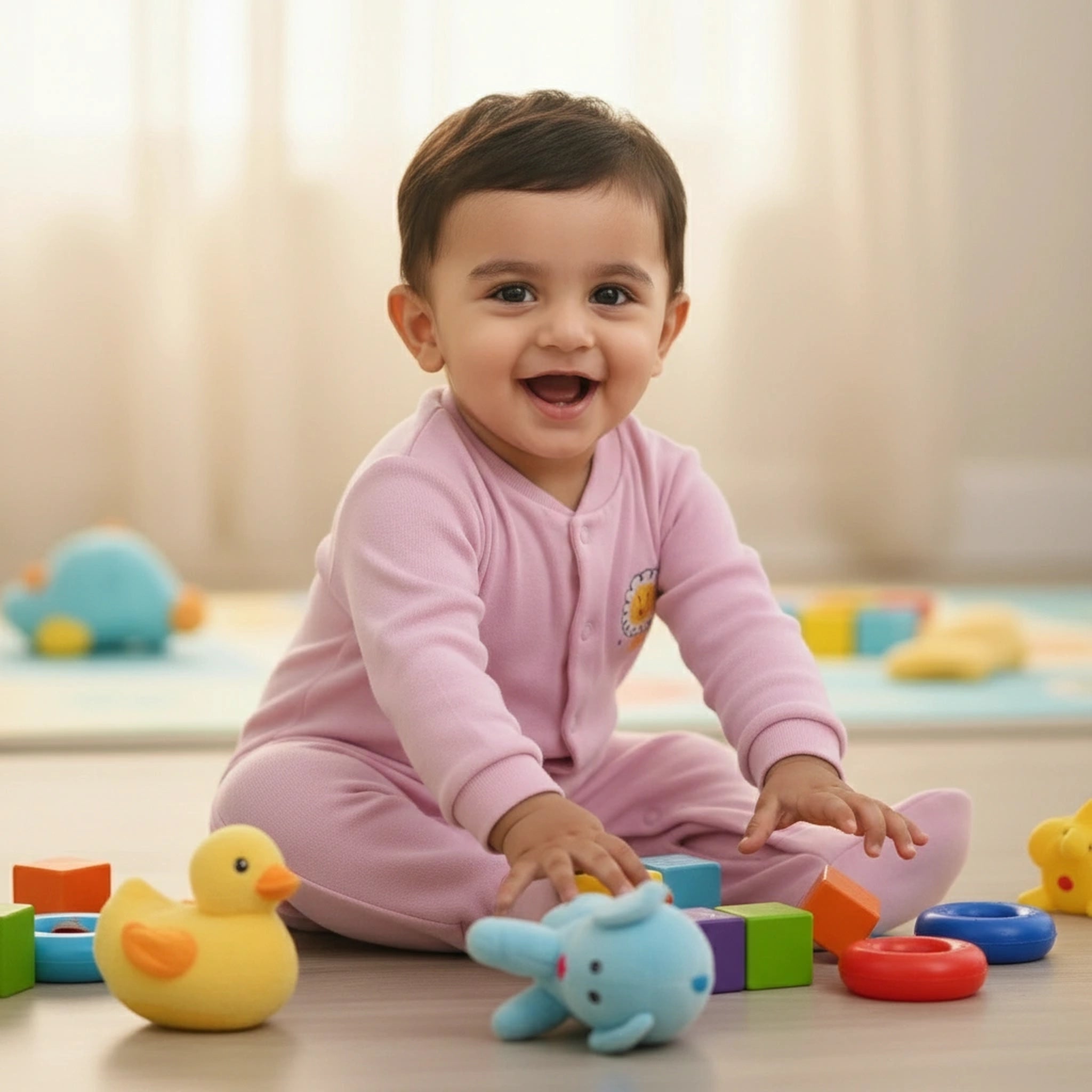 Premium Baby Sleepsuits (Set of 3) – Soft Breathable Cotton